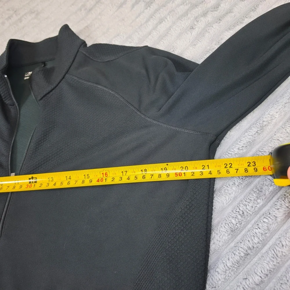 Nike Golf Dri-FIT Quarter Zip Pullover Black Textured Women Large L 802870-010